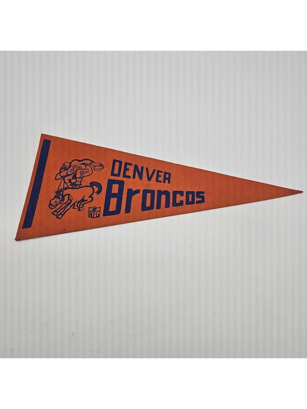 NFL 1970s Vintage Mini Felt Denver Broncos Pennant 12" X 5"